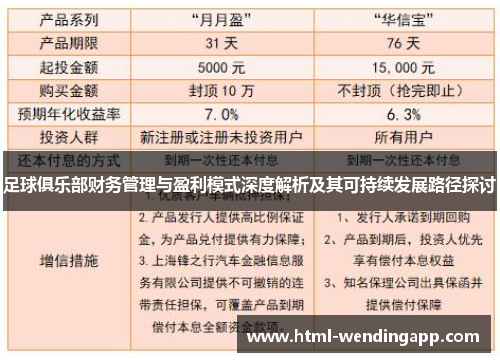 足球俱乐部财务管理与盈利模式深度解析及其可持续发展路径探讨