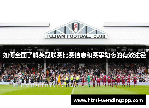 如何全面了解英冠联赛比赛信息和赛事动态的有效途径